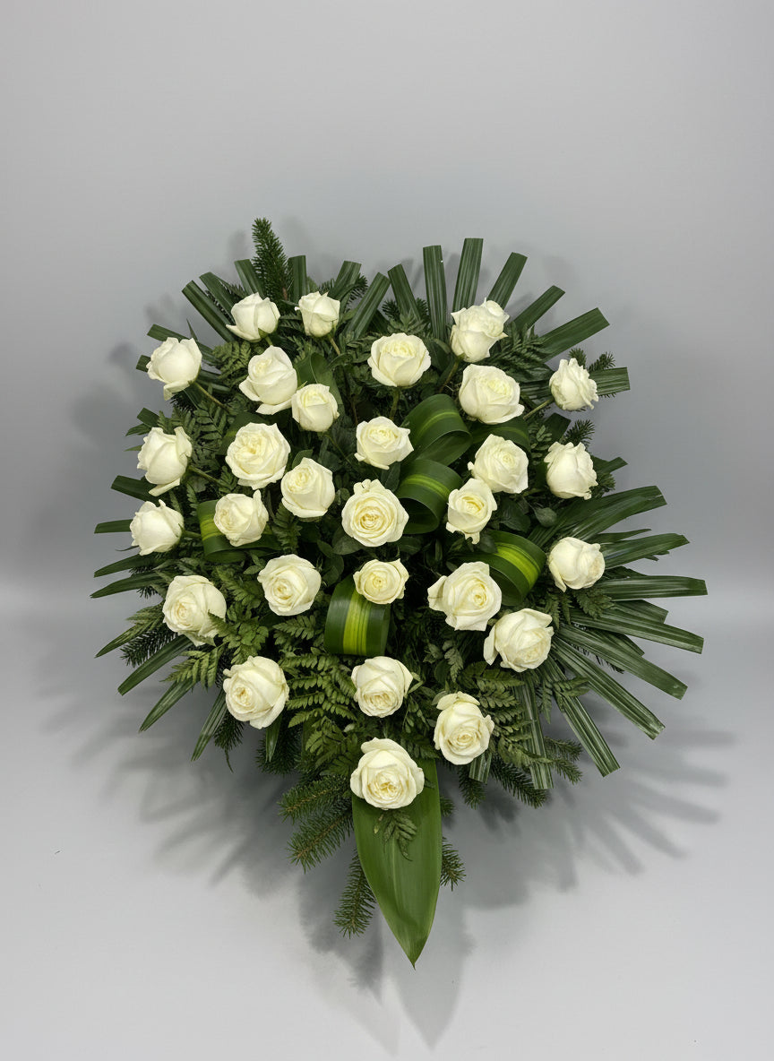 Pół-Wieniec Pogrzebowy Tulipan Biały